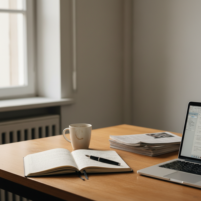 Isometrische Illustration einer Content-Fabrik mit Artikel-Karten auf Flie&szlig;band