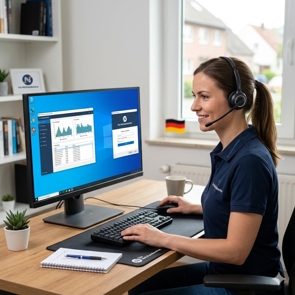 Remote IT support technician helping via remote access