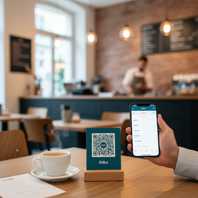 QR-Code-Schild im praktischen Einsatz – linkx© Anwendung im Werkstatt- oder Verwaltungsumfeld