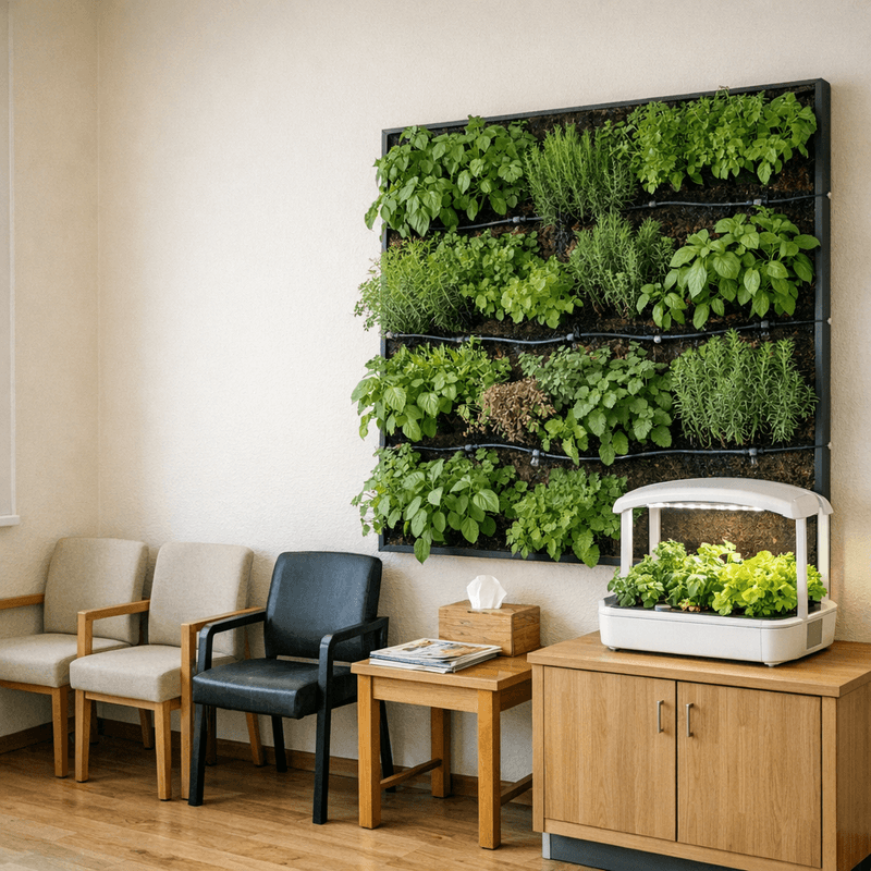 Mikro-Gärtnerei für Praxis und Wartebereich