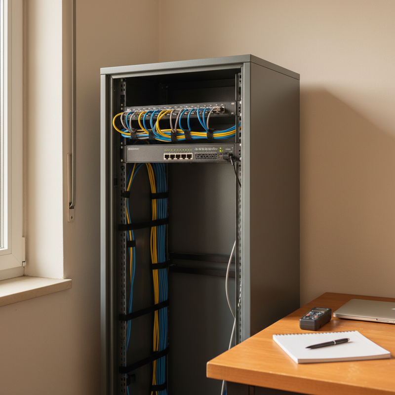 Messing-Vorhängeschloss auf einem geschlossenen Akten-Ordner, daneben kleine Schlüssel und ein geschlossener Laptop &mdash; Sinnbild für sichere Verschlüsselung