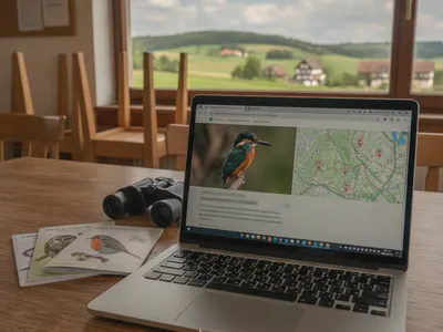 Notebook mit Vereinswebseite in einem Vereinsheim